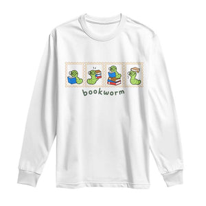 Bookworm Book Lovers Long Sleeve Shirt Cute Postage Stamp Graphic Librarian Reader Bookish Gifts