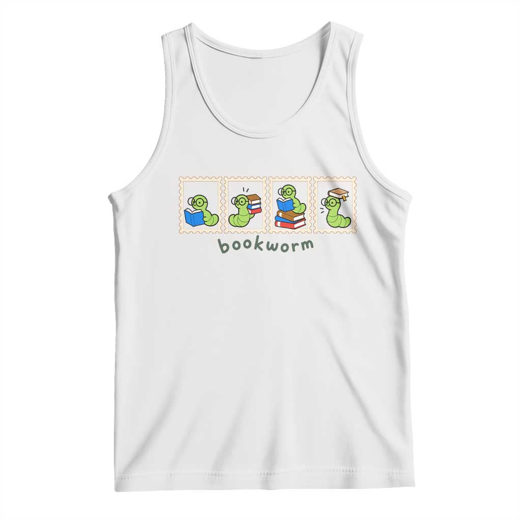 Bookworm Book Lovers Tank Top Cute Postage Stamp Graphic Librarian Reader Bookish Gifts