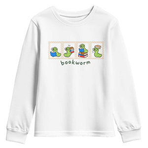 Bookworm Book Lovers Youth Sweatshirt Cute Postage Stamp Graphic Librarian Reader Bookish Gifts