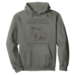 Funny Capybara Hoodie Retro Smart Fella Capybara Vintage 90s TS10 Military Green Print Your Wear