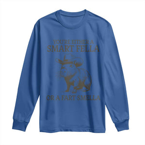 Funny Capybara Long Sleeve Shirt Retro Smart Fella Capybara Vintage 90s TS10 Royal Blue Print Your Wear