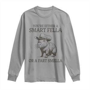 Funny Capybara Long Sleeve Shirt Retro Smart Fella Capybara Vintage 90s TS10 Sport Gray Print Your Wear