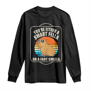 Funny Capybara Long Sleeve Shirt Vintage Retro Rodent Dont Be Worry Be Capy TS10 Black Print Your Wear