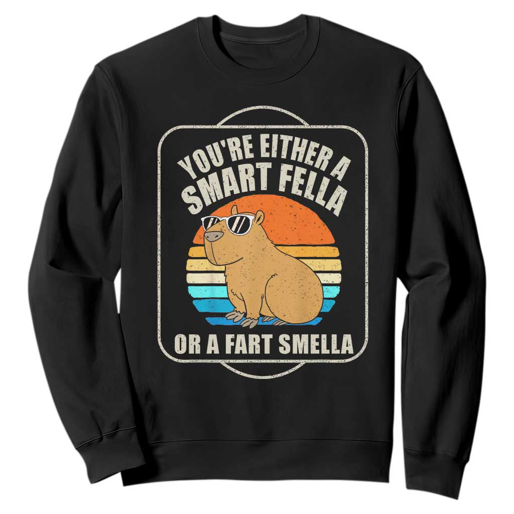Funny Capybara Sweatshirt Vintage Retro Rodent Dont Be Worry Be Capy TS10 Black Print Your Wear