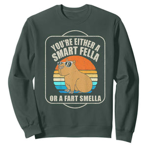 Funny Capybara Sweatshirt Vintage Retro Rodent Dont Be Worry Be Capy TS10 Dark Forest Green Print Your Wear