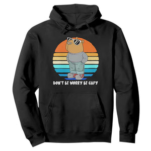 Funny Capybara Hoodie Vintage Rodent Dont Be Worry Be Capy Chill Capybara TS10 Black Print Your Wear