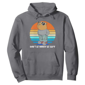 Funny Capybara Hoodie Vintage Rodent Dont Be Worry Be Capy Chill Capybara TS10 Charcoal Print Your Wear