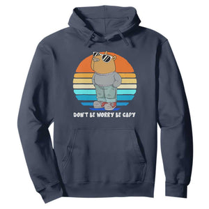 Funny Capybara Hoodie Vintage Rodent Dont Be Worry Be Capy Chill Capybara TS10 Navy Print Your Wear