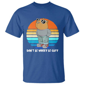 Funny Capybara T Shirt Vintage Rodent Dont Be Worry Be Capy Chill Capybara TS10 Royal Blue Print Your Wear