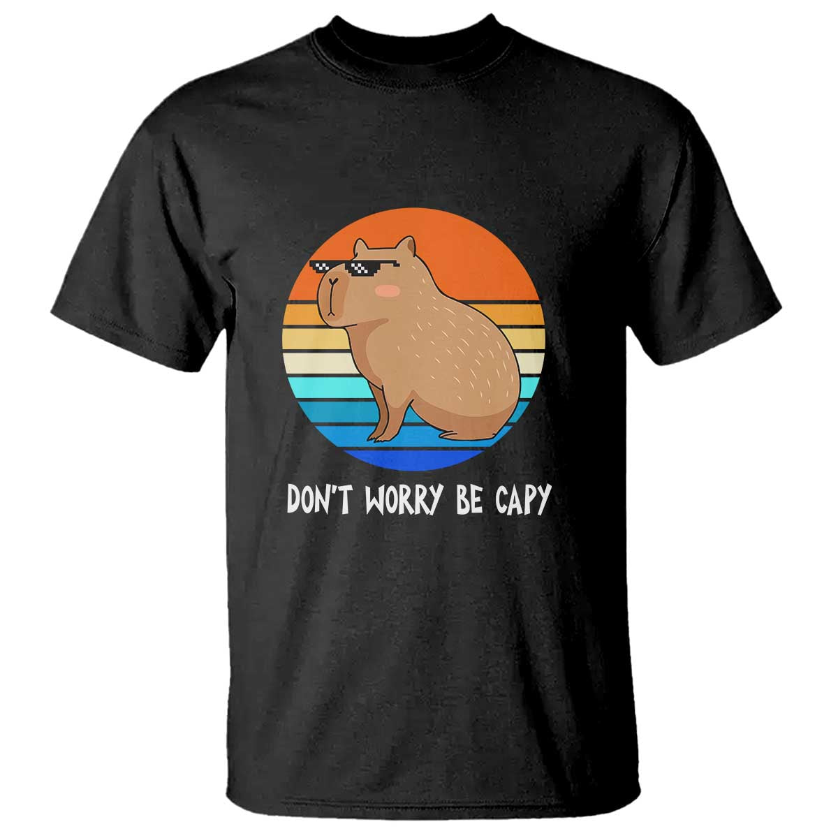 Funny Capybara T Shirt Vintage Rodent Dont Be Worry Be Capy TS10 Black Print Your Wear