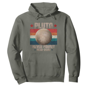 Pluto Never Forget 1930-2006 Planet Hoodie Funny Vintage Retro Astronomy Space TS10 Military Green Print Your Wear