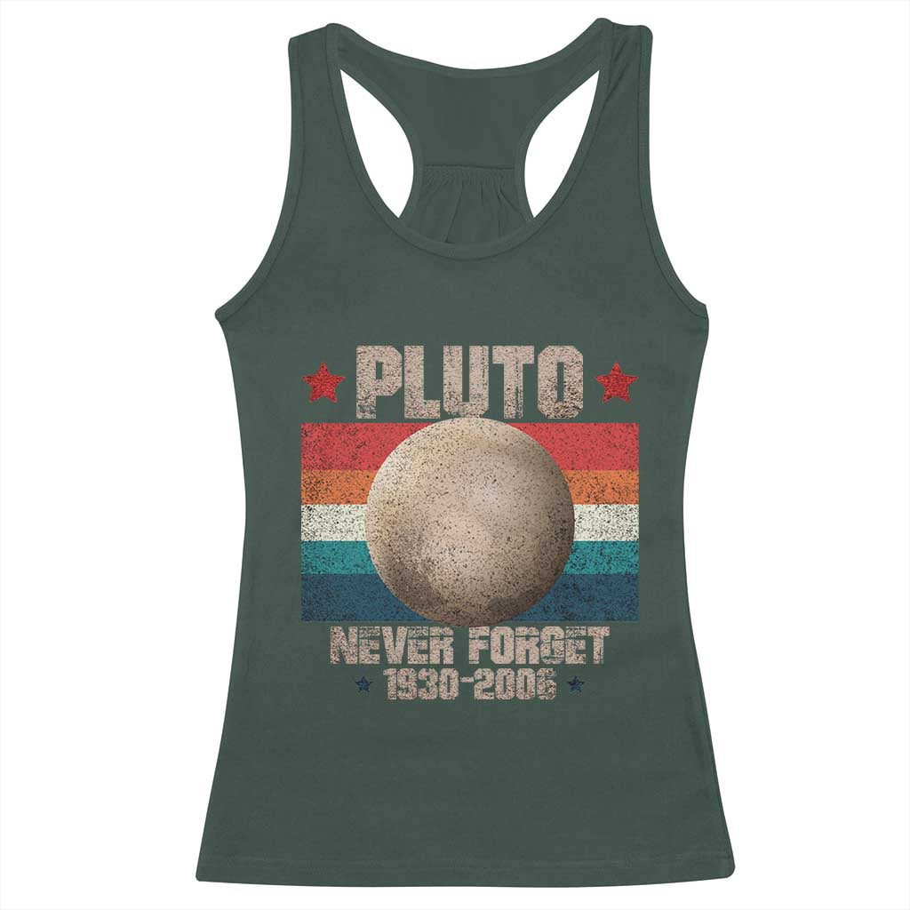 Pluto Never Forget 1930-2006 Planet Racerback Tank Top Funny Vintage Retro Astronomy Space TS10 Dark Forest Green Print Your Wear