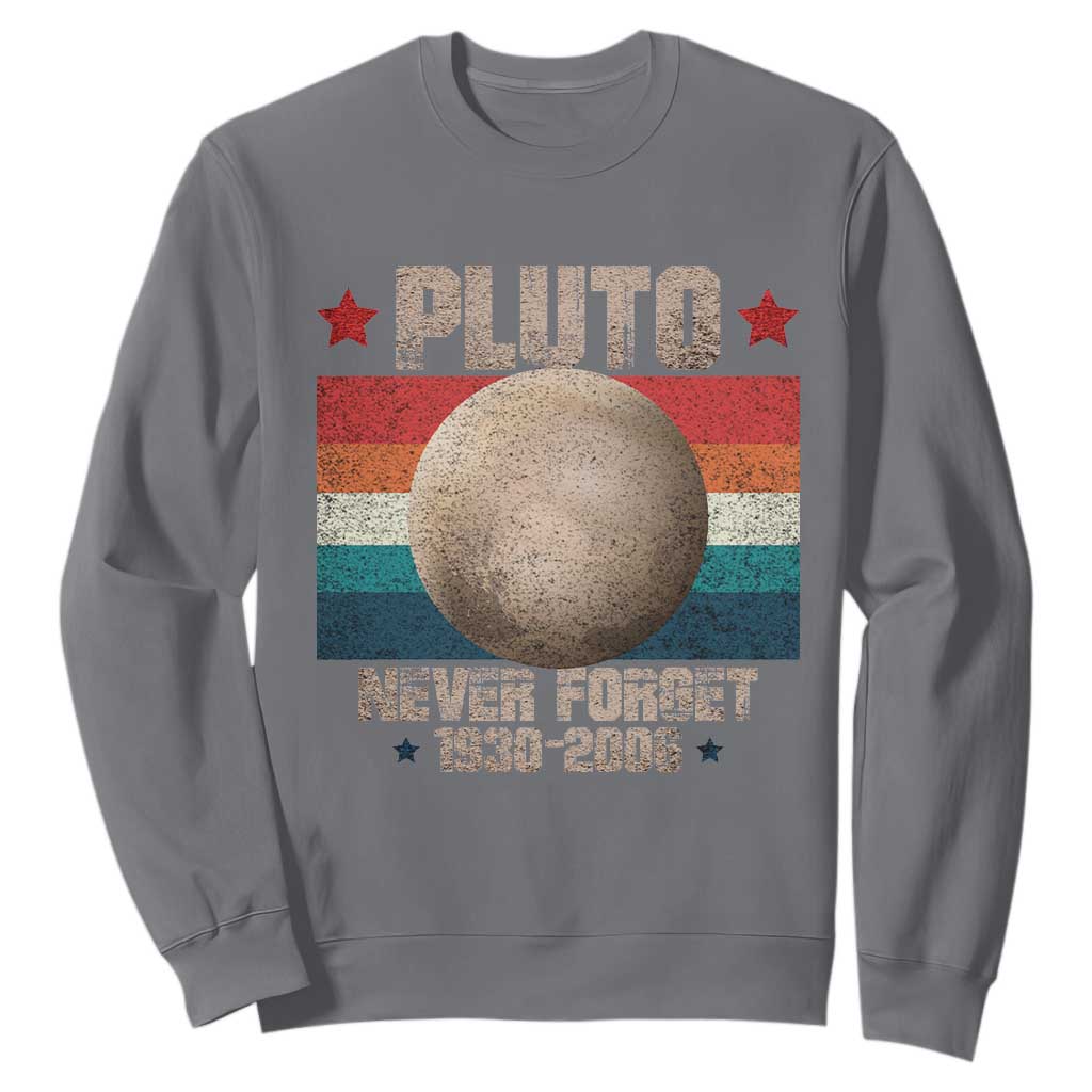 Pluto Never Forget 1930-2006 Planet Sweatshirt Funny Vintage Retro Astronomy Space TS10 Charcoal Print Your Wear