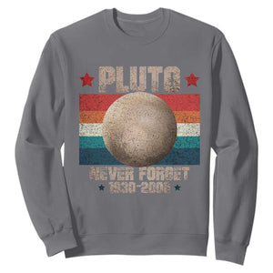 Pluto Never Forget 1930-2006 Planet Sweatshirt Funny Vintage Retro Astronomy Space TS10 Charcoal Print Your Wear
