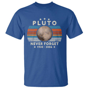 Never Forget Pluto T Shirt 1930-2006 Retro Style Funny Space Science TS10 Royal Blue Print Your Wear