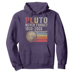 Never Forget Pluto Hoodie Retro Style Funny Space Science TS10 Purple Print Your Wear