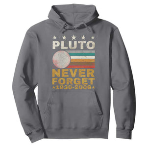 Never Forget Pluto Hoodie Retro Style Funny Space Science 1930-2006 TS10 Charcoal Print Your Wear