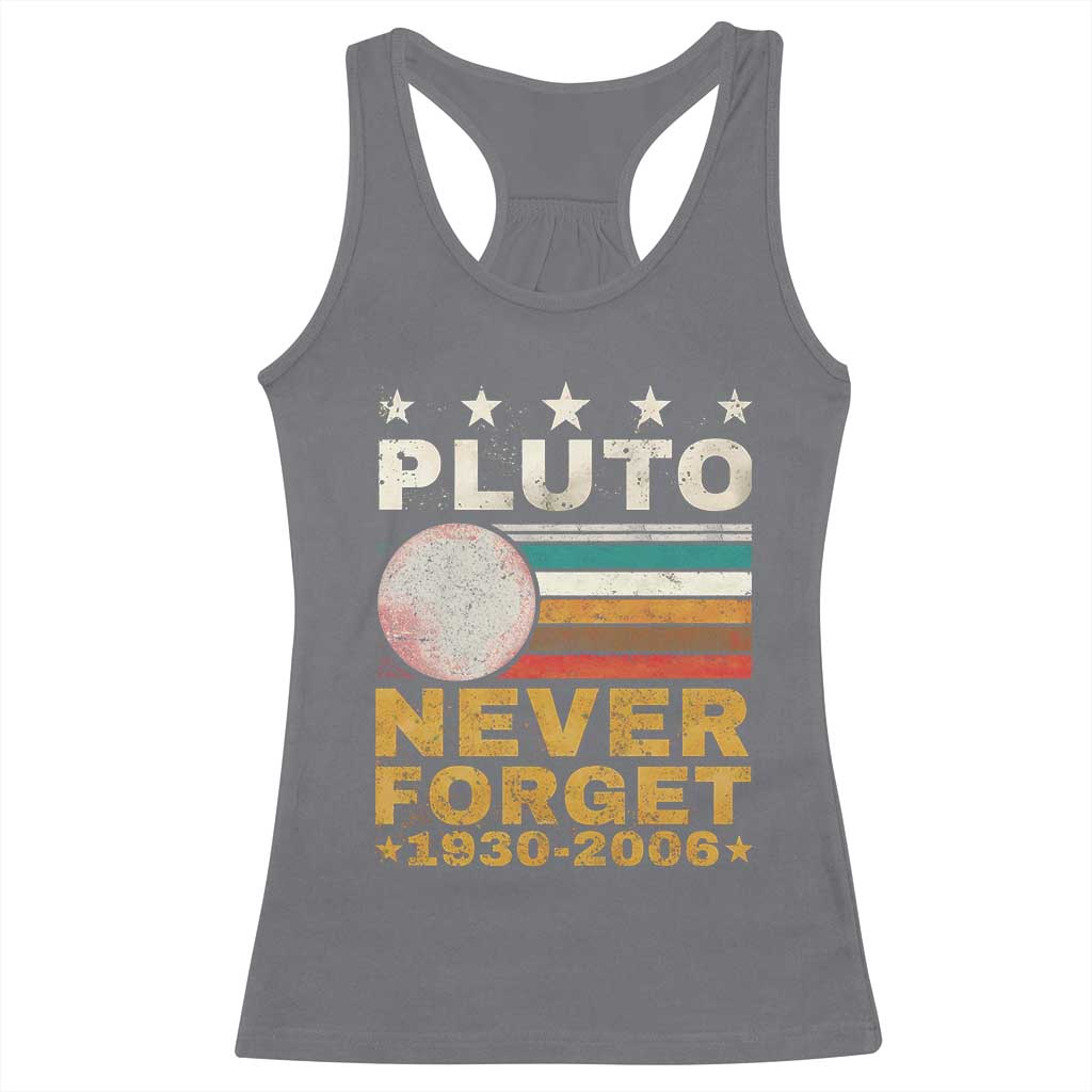 Never Forget Pluto Racerback Tank Top Retro Style Funny Space Science 1930-2006 TS10 Charcoal Print Your Wear