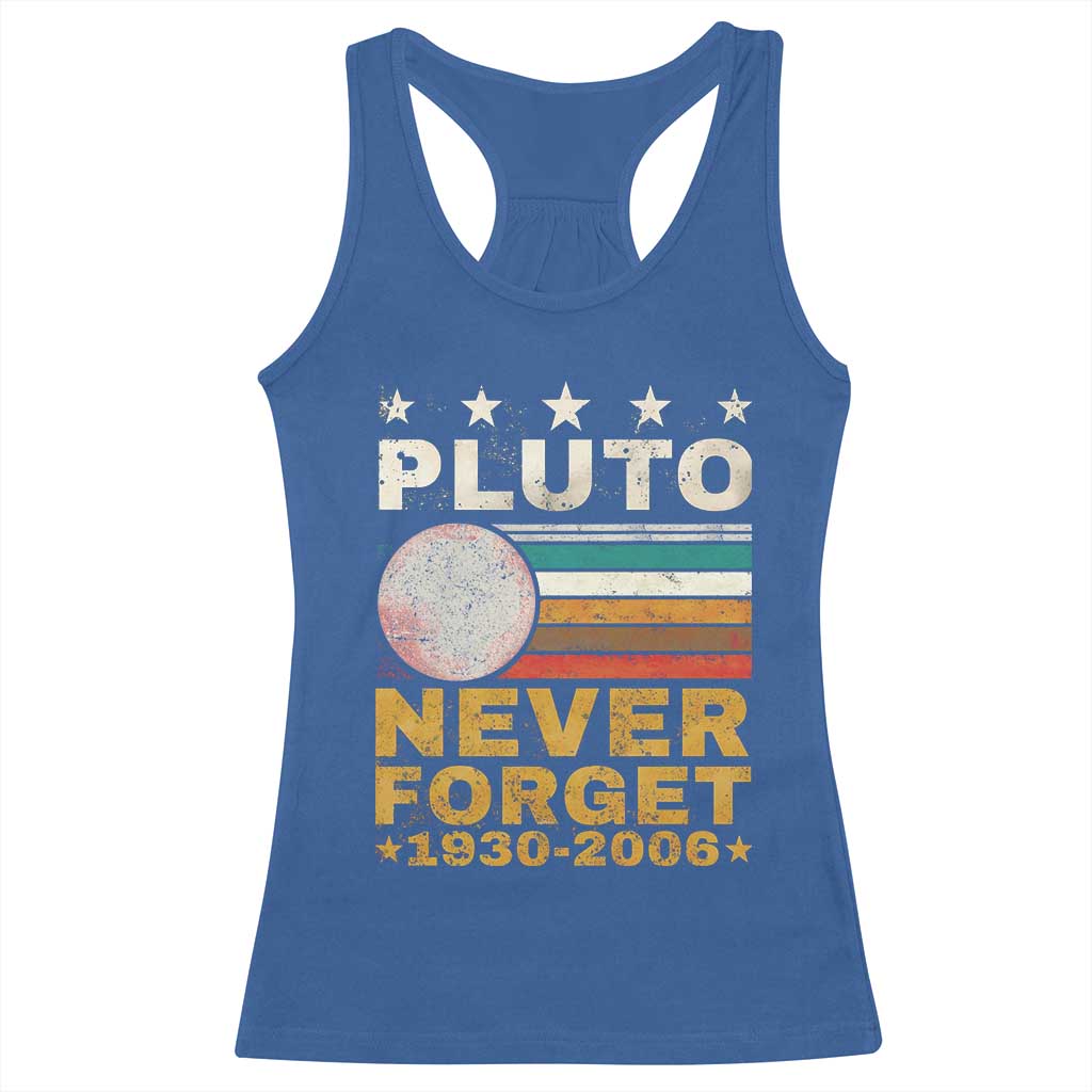 Never Forget Pluto Racerback Tank Top Retro Style Funny Space Science 1930-2006 TS10 Royal Blue Print Your Wear