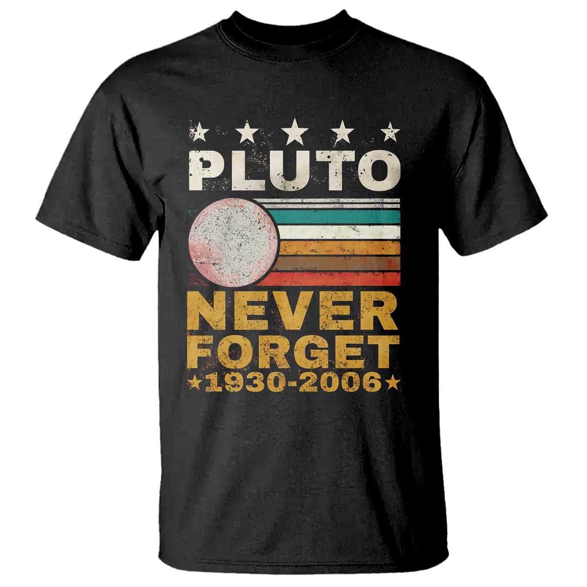 Never Forget Pluto T Shirt Retro Style Funny Space Science 1930-2006 TS10 Black Print Your Wear