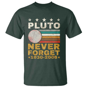 Never Forget Pluto T Shirt Retro Style Funny Space Science 1930-2006 TS10 Dark Forest Green Print Your Wear