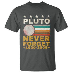 Never Forget Pluto T Shirt Retro Style Funny Space Science 1930-2006 TS10 Dark Heather Print Your Wear