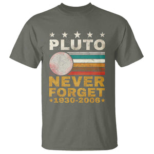 Never Forget Pluto T Shirt Retro Style Funny Space Science 1930-2006 TS10 Military Green Print Your Wear