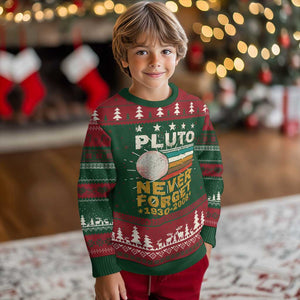 Never Forget Pluto Knit Sweatshirt Retro Style Funny Space Science 1930-2006 TS10 Christmas Print Your Wear