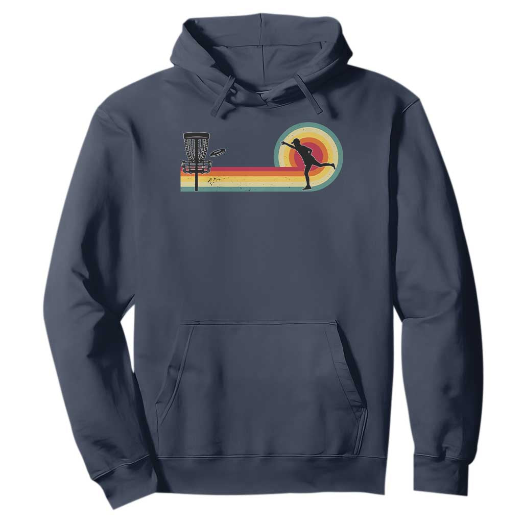 Disc Golf Retro Hoodie Vintage Frisbee Golf Player TS10 Navy Print Your Wear