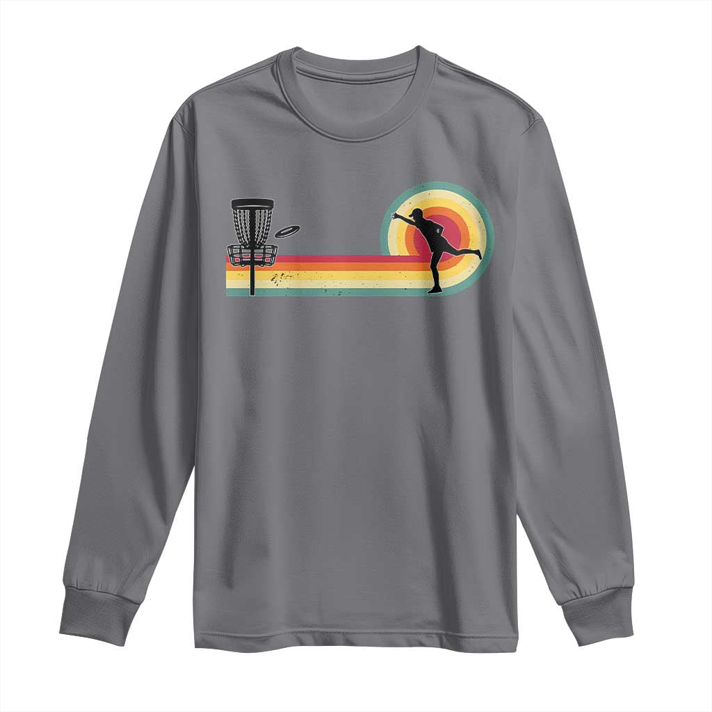 Disc Golf Retro Long Sleeve Shirt Vintage Frisbee Golf Player TS10 Charcoal Print Your Wear