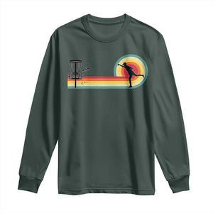 Disc Golf Retro Long Sleeve Shirt Vintage Frisbee Golf Player TS10 Dark Forest Green Print Your Wear