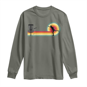 Disc Golf Retro Long Sleeve Shirt Vintage Frisbee Golf Player TS10 Military Green Print Your Wear