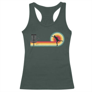 Disc Golf Retro Racerback Tank Top Vintage Frisbee Golf Player TS10 Dark Forest Green Print Your Wear