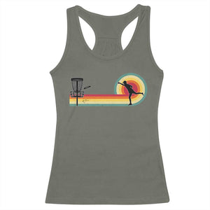 Disc Golf Retro Racerback Tank Top Vintage Frisbee Golf Player TS10 Military Green Print Your Wear