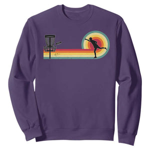 Disc Golf Retro Sweatshirt Vintage Frisbee Golf Player TS10 Purple Print Your Wear