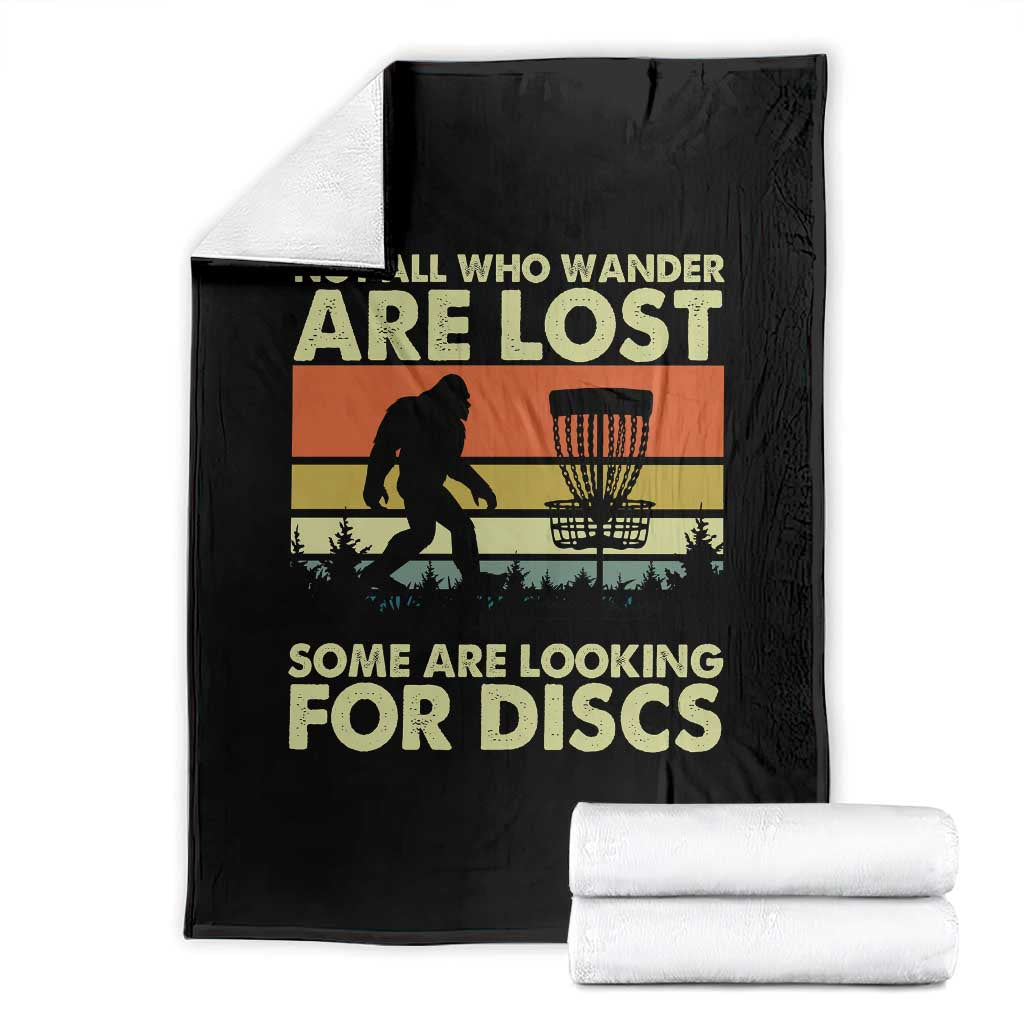 Funny Disc Golf Bigfoot Throw Blanket Vintage Sasquatch Sports Golfer Dad Frisbee TS10 Black Print Your Wear
