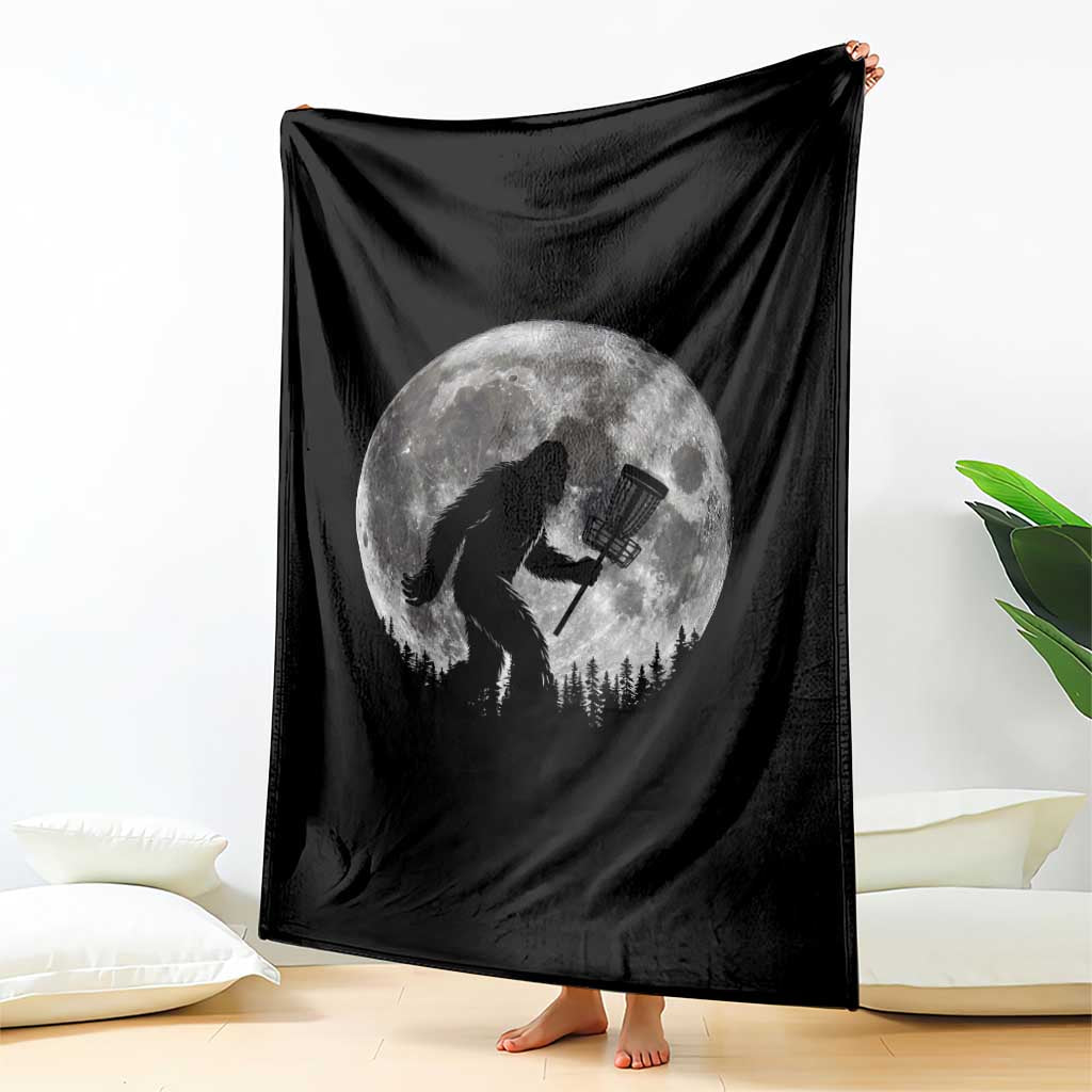 Disc Golf Bigfoot Throw Blanket Funny Cool Full Moon & Trees Sasquatch TS10 Print Your Wear