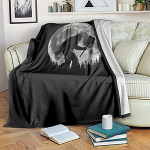 Disc Golf Bigfoot Throw Blanket Funny Cool Full Moon & Trees Sasquatch TS10 Print Your Wear