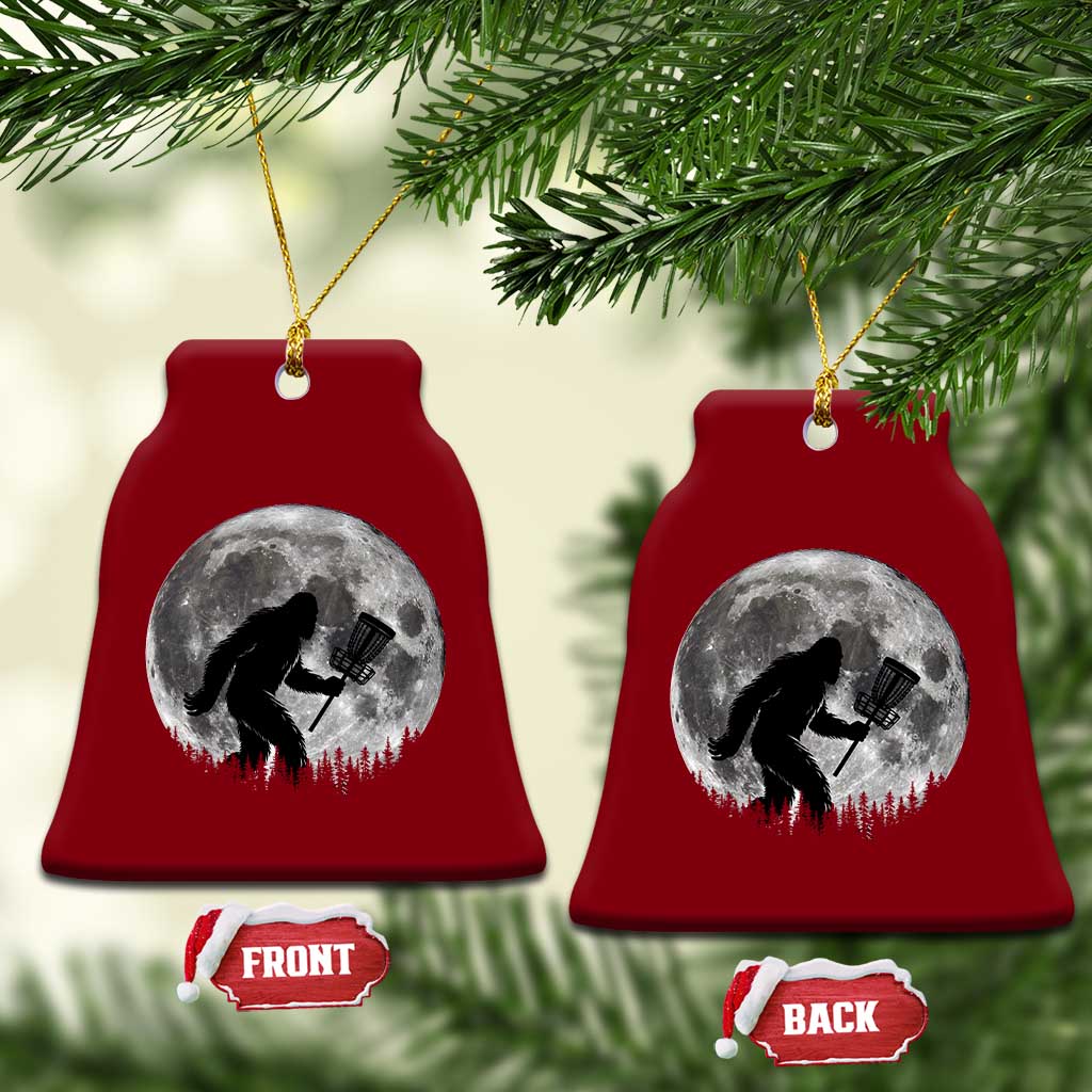 Disc Golf Bigfoot Ceramic Ornament Funny Cool Full Moon & Trees Sasquatch TS10 Print Your Wear