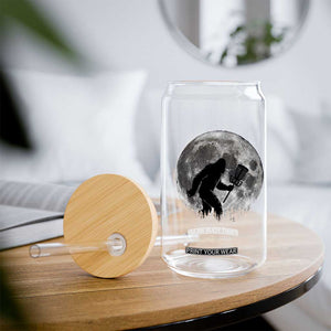 Disc Golf Bigfoot Glass Can Funny Cool Full Moon & Trees Sasquatch TS10 Print Your Wear