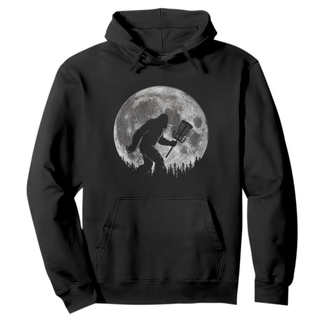 Disc Golf Bigfoot Hoodie Funny Cool Full Moon & Trees Sasquatch TS10 Black Print Your Wear