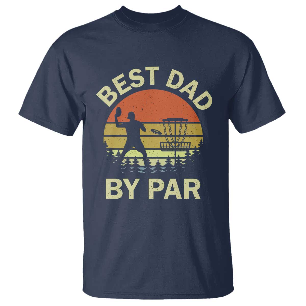 Best Dad By Par Disc Golf T Shirt American Camouflage FlaG TS10 Navy Print Your Wear