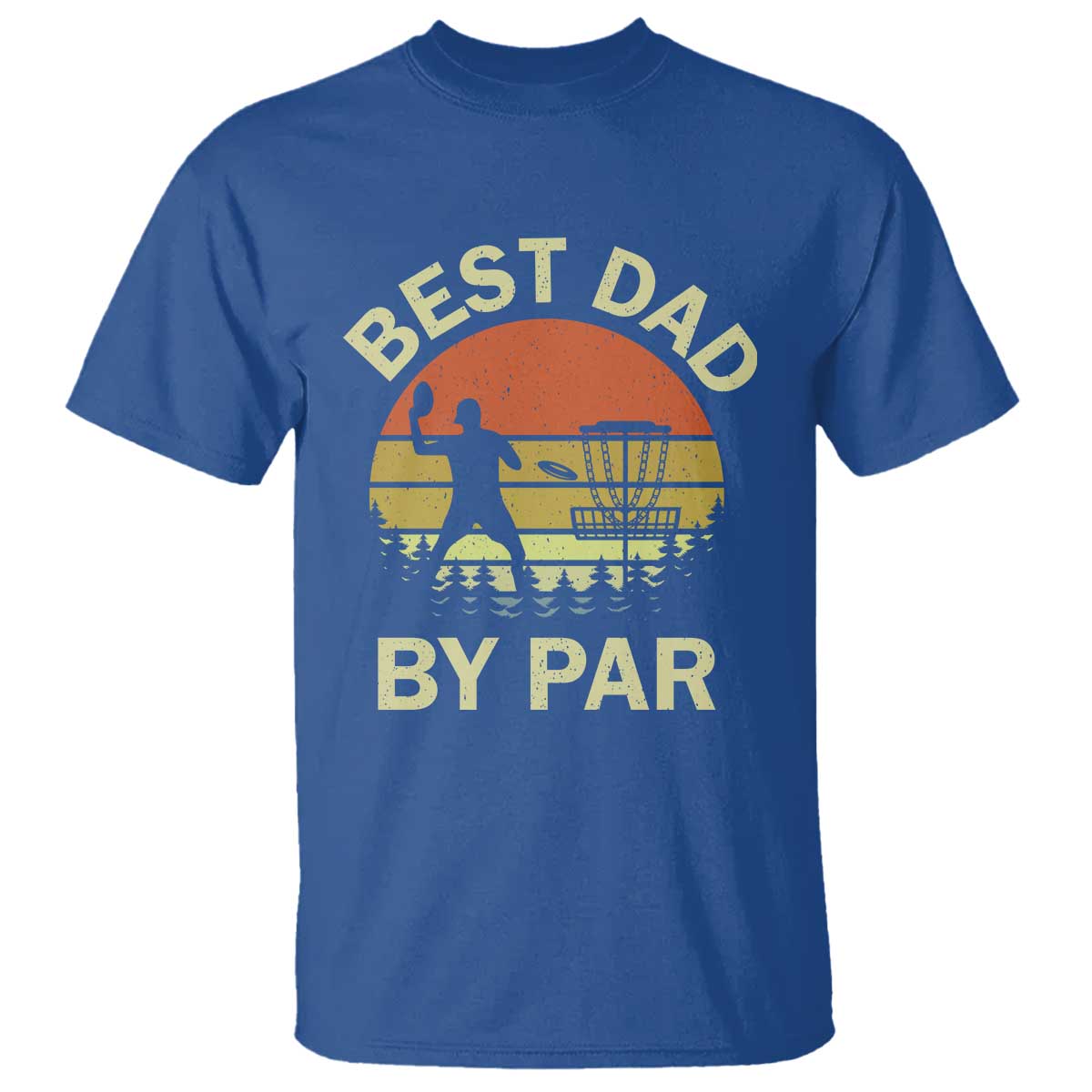 Best Dad By Par Disc Golf T Shirt American Camouflage FlaG TS10 Royal Blue Print Your Wear