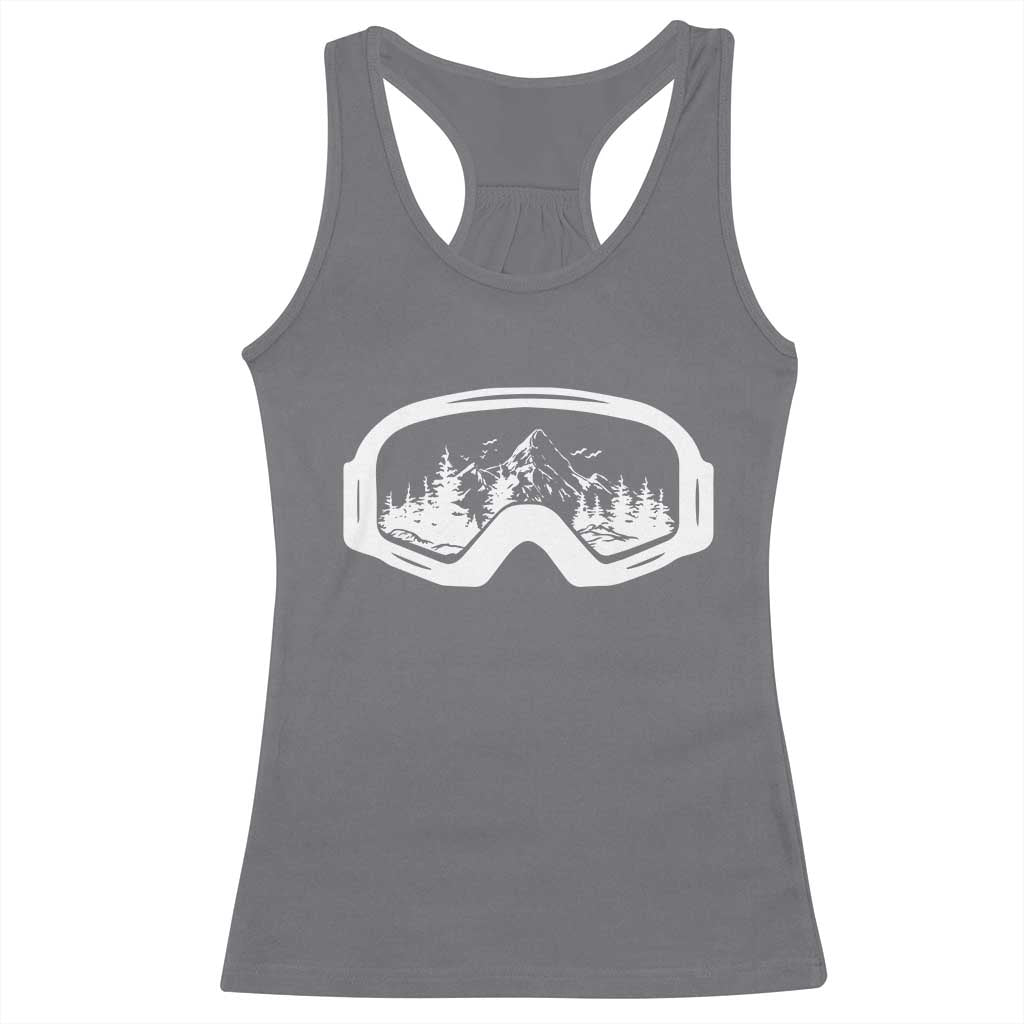 Skiing Racerback Tank Top Skiing Goggles Snow Wintersport Ski Snowboard TS10 Charcoal Print Your Wear