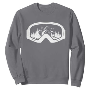 Skiing Sweatshirt Skiing Goggles Snow Wintersport Ski Snowboard TS10 Charcoal Print Your Wear