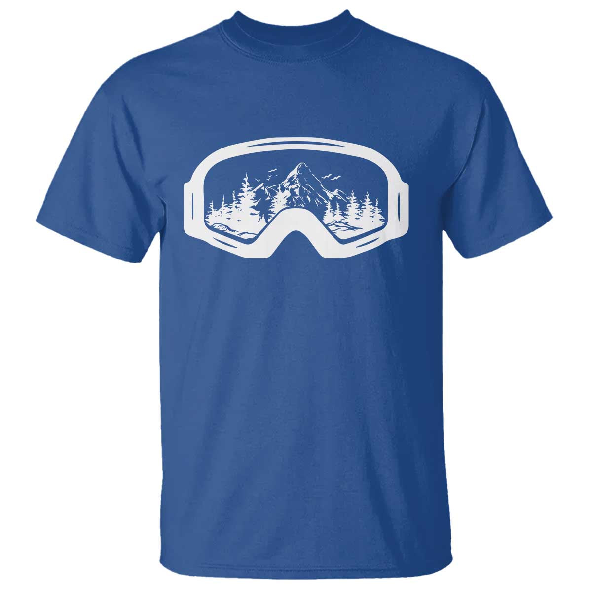 Skiing T Shirt Skiing Goggles Snow Wintersport Ski Snowboard TS10 Royal Blue Print Your Wear