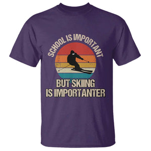 Skiing T Shirt School Is Important But Skiing Is Importanter Ski Funny Gift TS10 Purple Print Your Wear