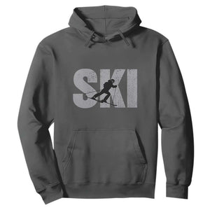 Cool Distressed Skiing Hoodie for Skiers TS10 Dark Heather Print Your Wear