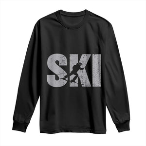 Cool Distressed Skiing Long Sleeve Shirt for Skiers TS10 Black Print Your Wear