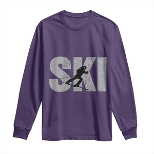 Cool Distressed Skiing Long Sleeve Shirt for Skiers TS10 Purple Print Your Wear